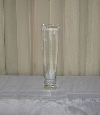 13" Tapered Down Glass Vase