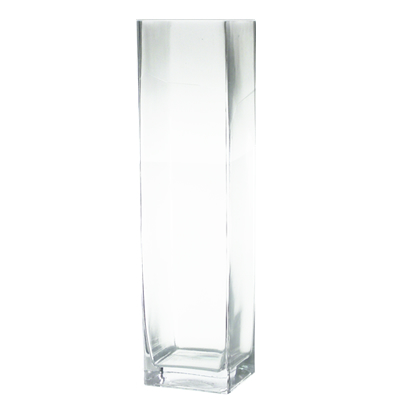 22" Tall Square Glass Vase