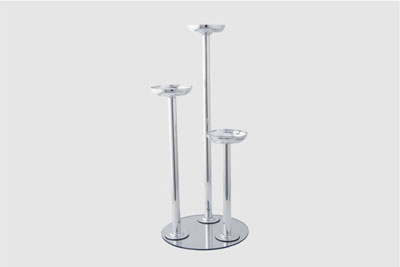 Silver Tiered Riser with Mirror