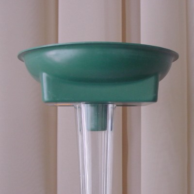6 1/2" round green floral container for tower vases