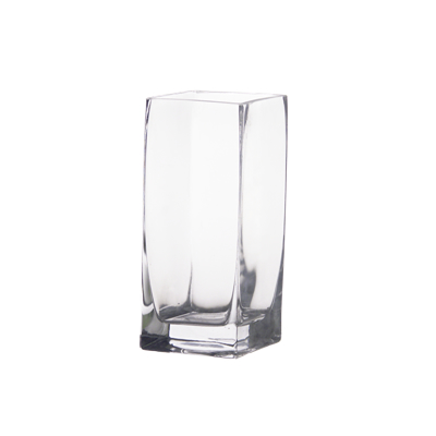 6" Tall Square Glass Vase