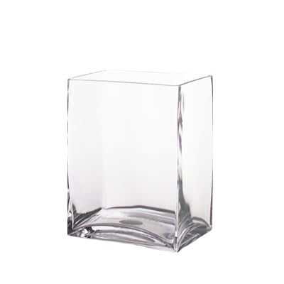 7" x 6" x 4" Rectangle Glass Vase