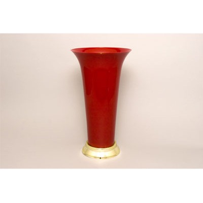 Gold Base - Trumpet Vase Red , Case of 12