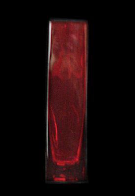 8" Red Square Glass Bud Vase