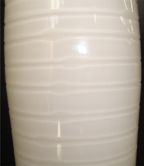 20" White Stripped Bud Vase - middle stripes