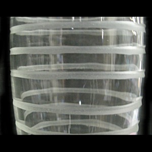 16" Clear Stripped Bud Vase - middle stripes