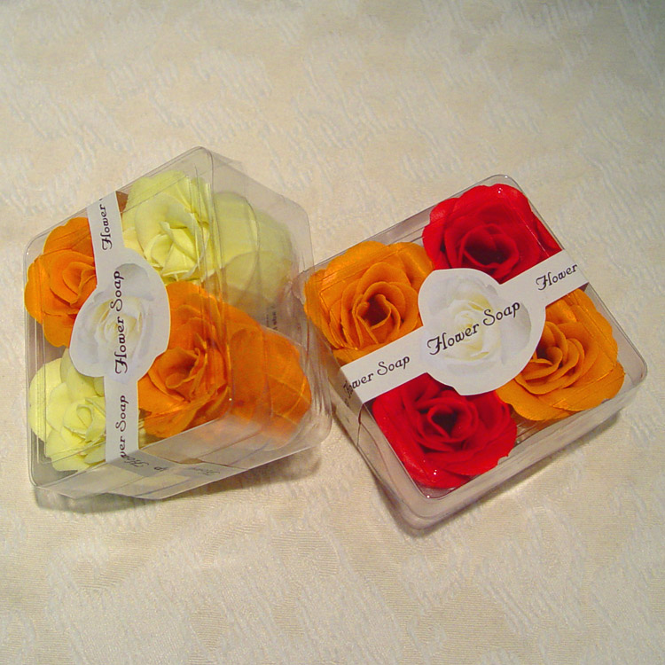 Orange and Yellow/Fushcia Flower Soaps