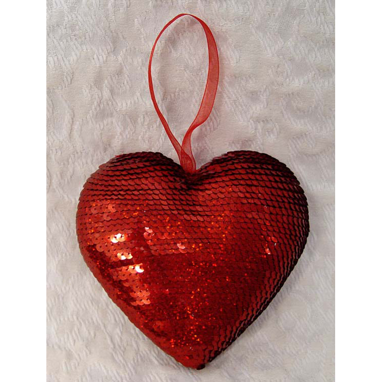 Hanging Glitter Red Heart