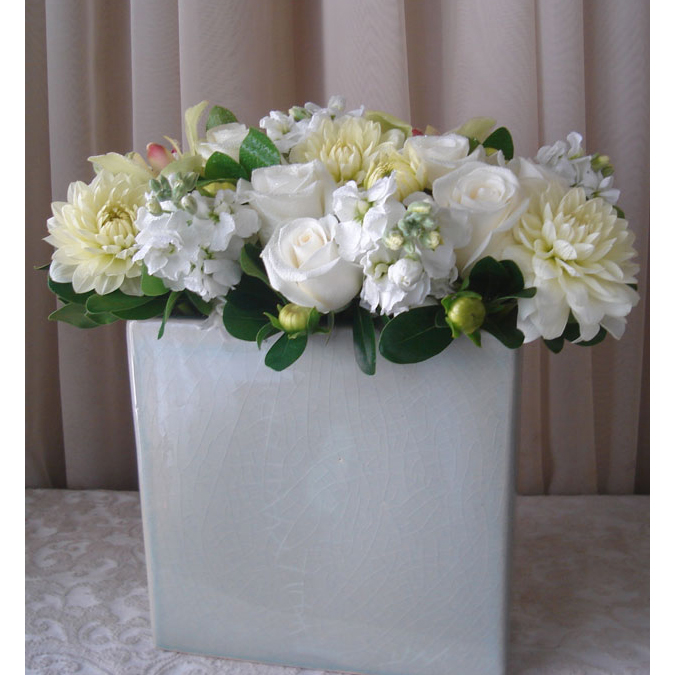 Tall Rectangle w/ Dahlias & Roses
