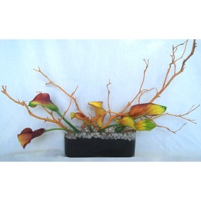Glass w/ Mini Calla Lilies & Manzanita