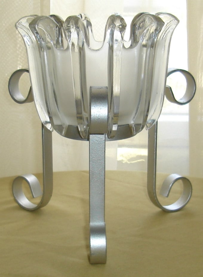 Silver Metal Frame with Crystal on top