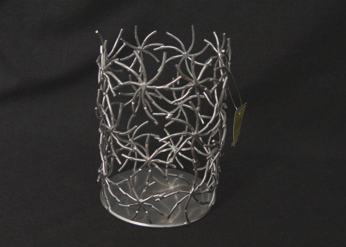 Silver Metal Candle Holder
