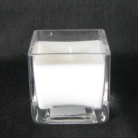 Square candle with glass holder