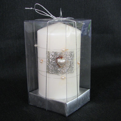 3.75" Glitter Heart Candle