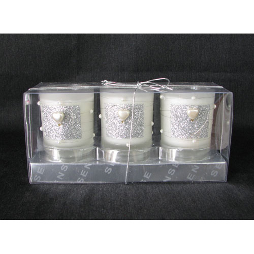 Glitter Heart Votive Candles