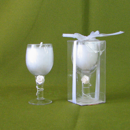 These votive candles make elegant wedding favors or gifts to members of your