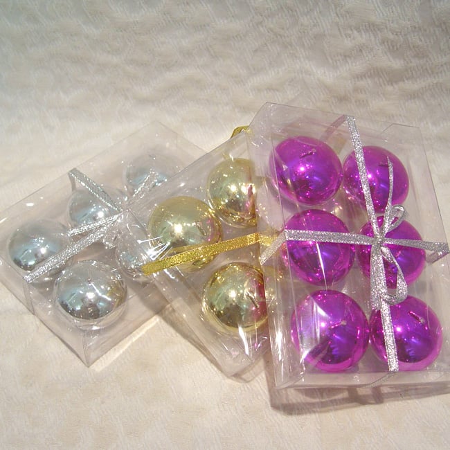 Colored Round Candles, Fuschia, Gold and Silver