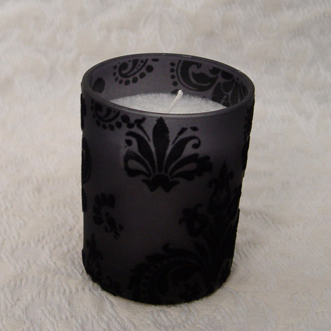 Black Flocked Candle