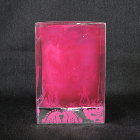3.5" Pink Flocked Candle