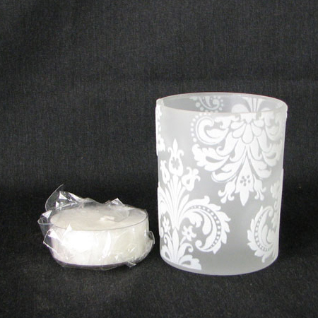 Flocked Glass with mini votive