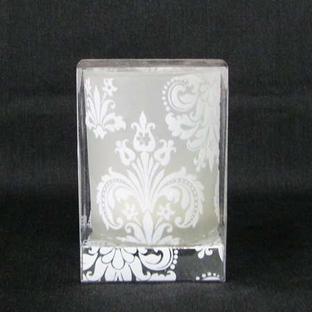 3.5" White Flocked Votive Candle
