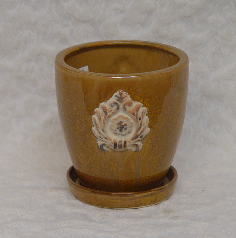 Caramel Clay pot w/ Stand