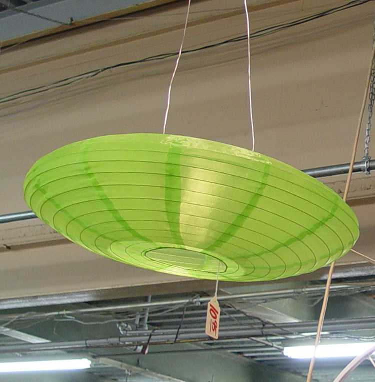 Saucer Shaped Green Chinese Lantern