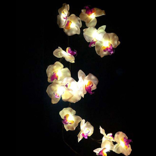 Orchid String Vine Lights Lit