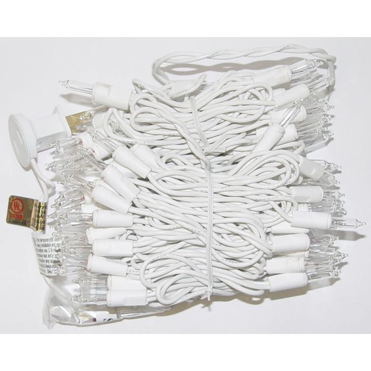 Holiday Lights - Clear Bulb - White Wire