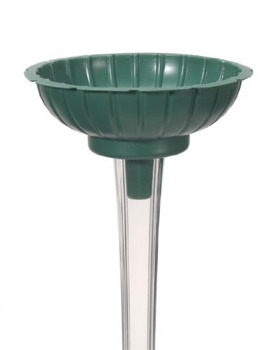 7" round green floral container for tower vases