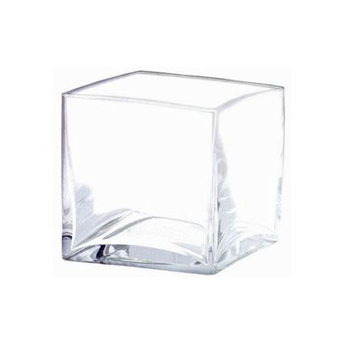 Square Glass Cube Vase 4"