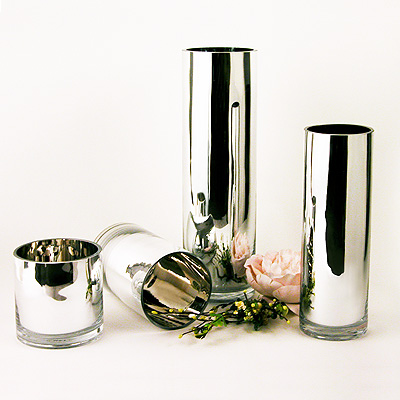 Mirrored Glass Cylinders