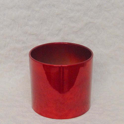 6" Red Ceramic Cylinder Vase 