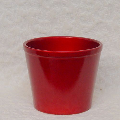 Red Ceramic Tapered Planter 
