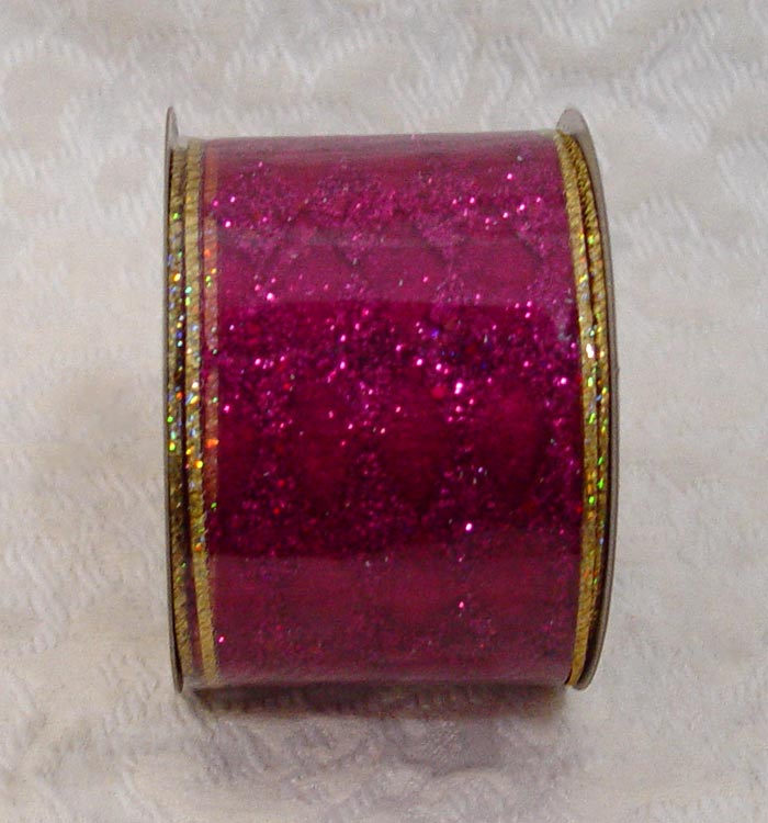 Deluxe Wired Sheer w/ Glitter Diamond Ribbon 2.5" x 10Y