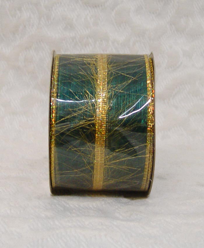 Deluxe Wired Sheer w/ Sonic Strip & Feathers Ribbon 2.5" x 10Y