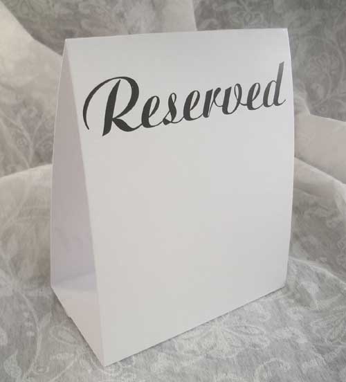 Reserved seating table tent