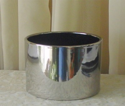 Silver Finish Ceramic Cylinder