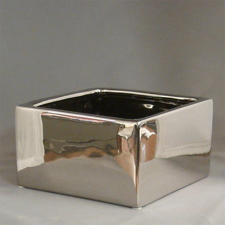 7" Silver Finish Planter