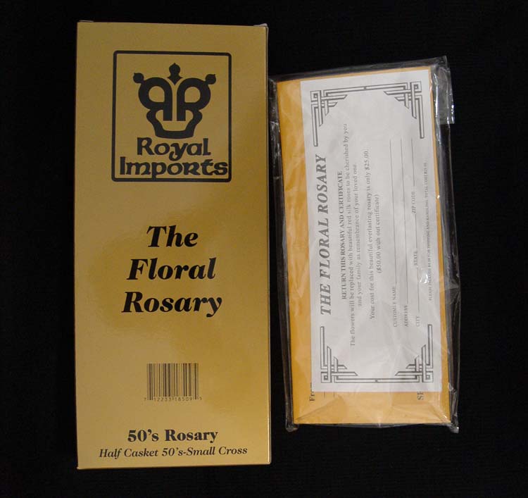 Half Casket Small 50's Rosary Cross Box