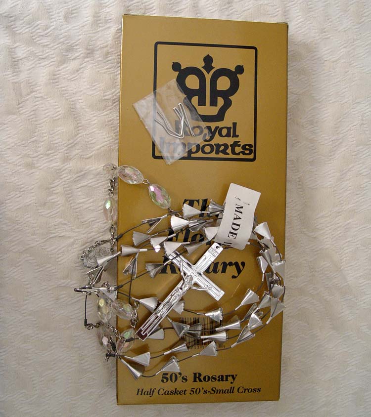 Half Casket Rosary - 50's Rosary, Small Cross