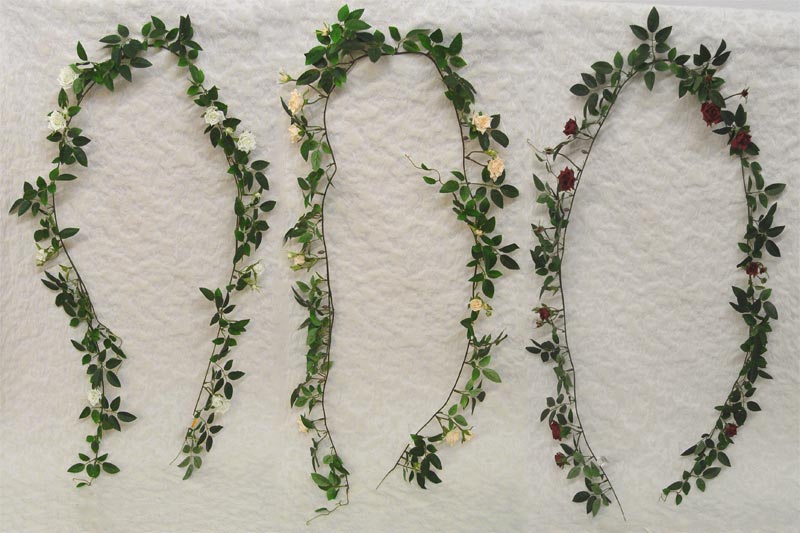 6 Diamond Rose Garland, Wired Plastic Rose Garland