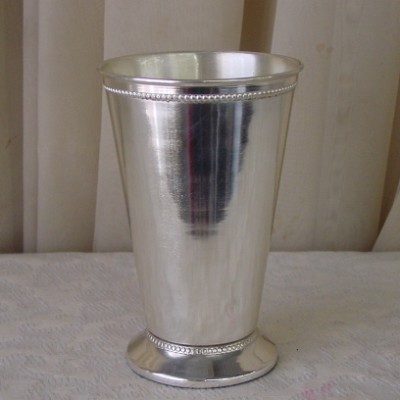 Tall Silver Mint Julep Cup Vase