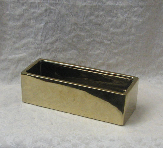 13" Gold Ceramic Rectangular Block