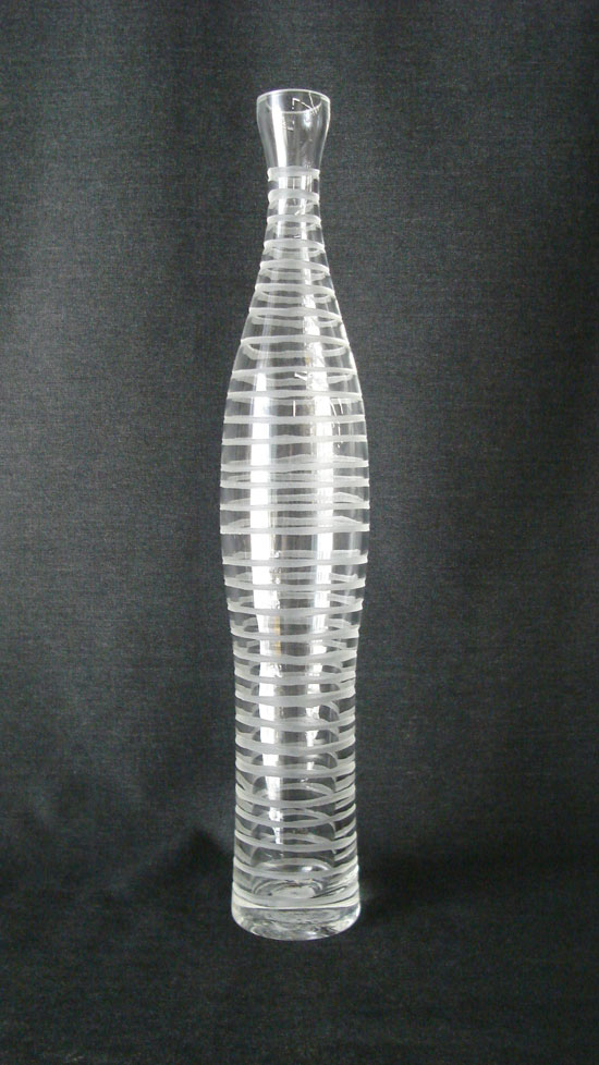 20" Clear Striped Bud Vase