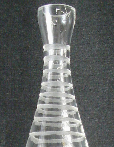 20" Clear Striped Bud Vase - closeup
