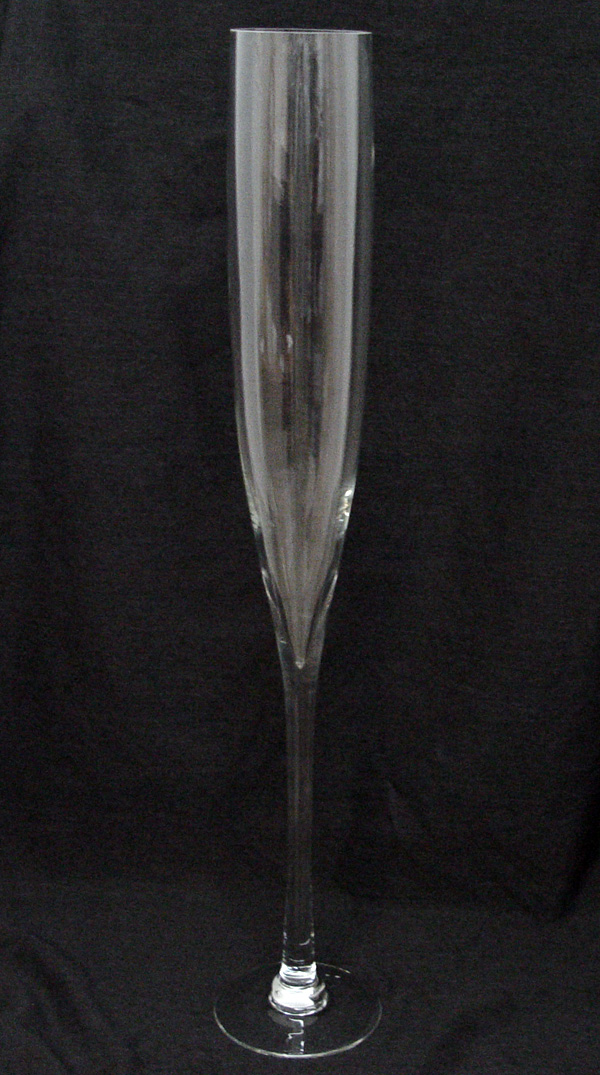 31 3/8" Clear Flute Wine Glass Vase