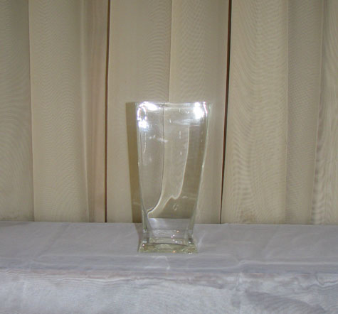 5" Tapered Down Square Glass Vase