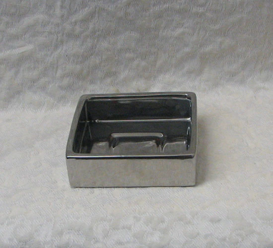 6.75" Silver Ceramic Low Dish Garden