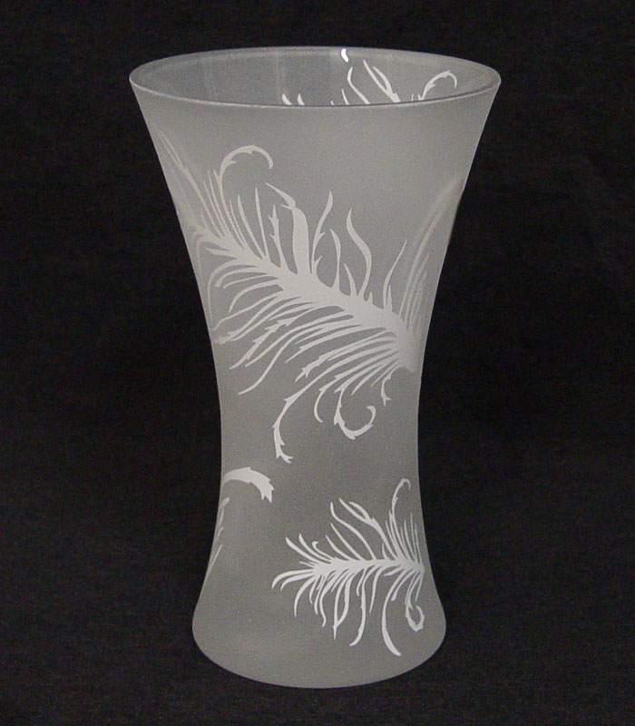 7.9" Flared Frosted Fern Vase